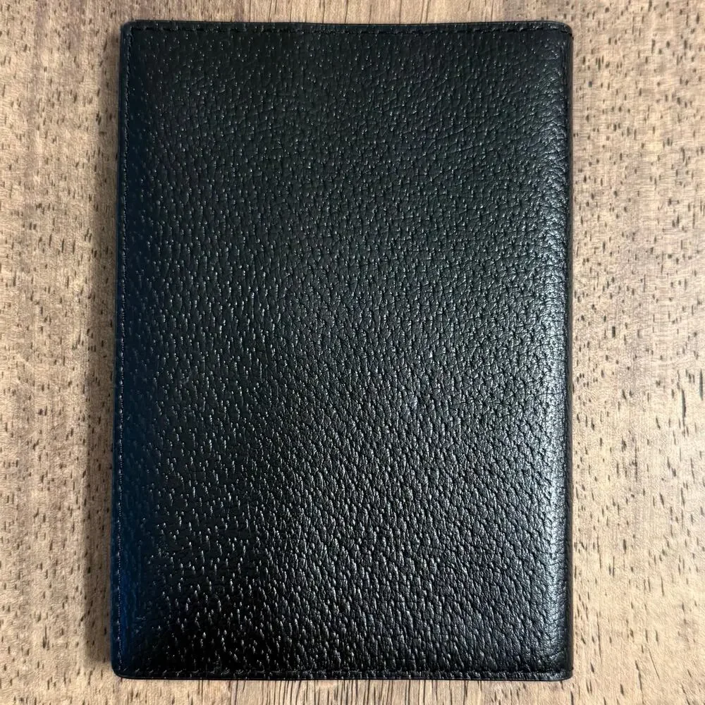 Kate Spade Passport Holder Pebbled Leather Cardholder Embossed Travel Black - Picture 2 of 7